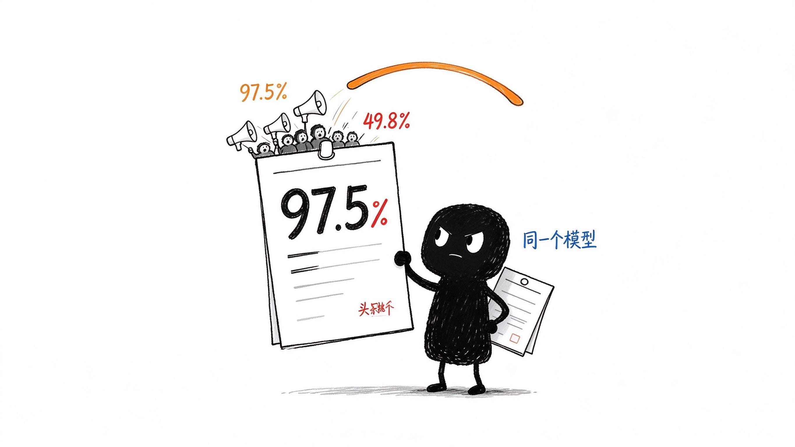 说个暴论:AI跑分都是玩具!同一个Gemini 4 Argon,换个考场就从49.8%变成97.5%(已发布)