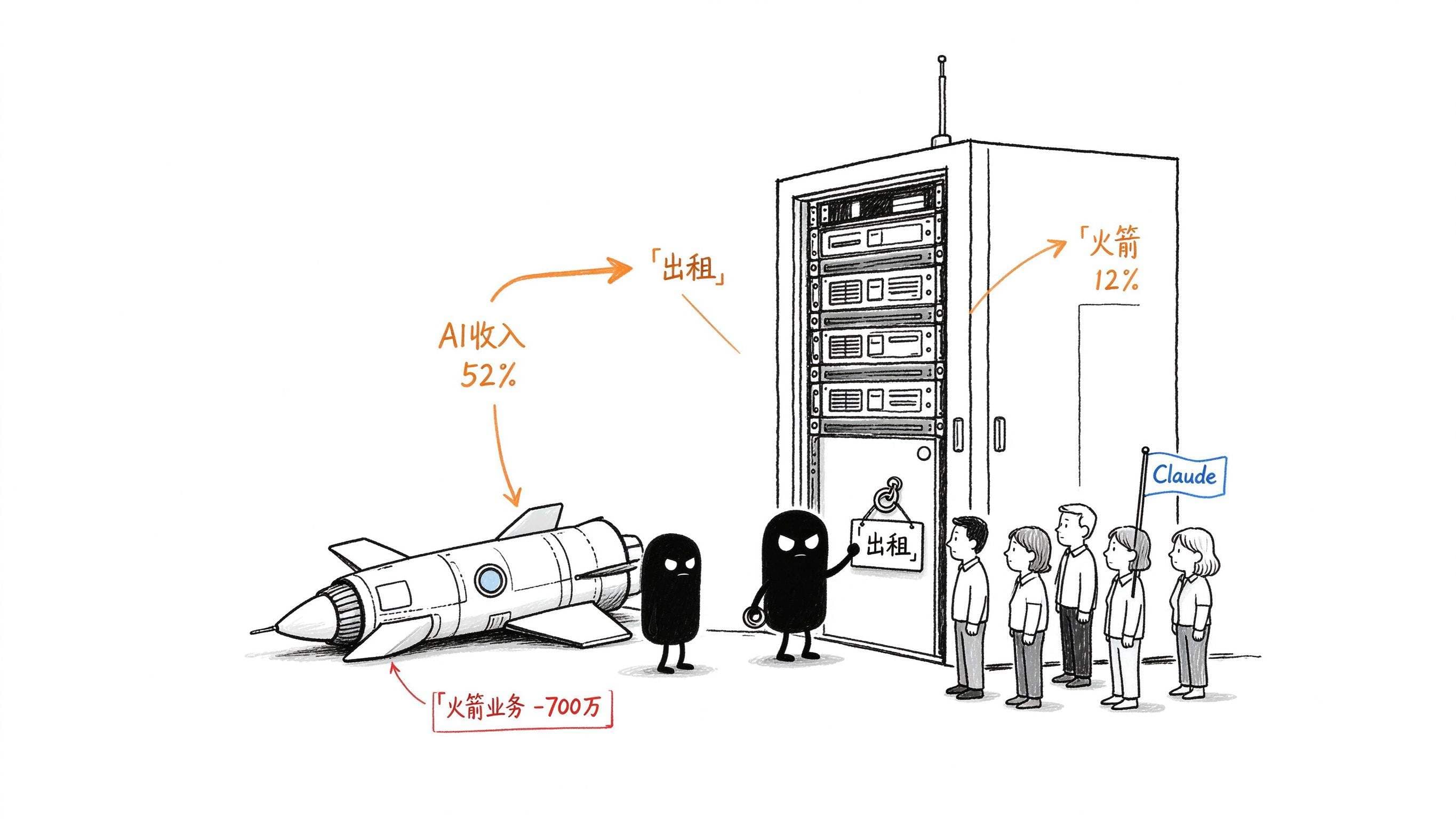 造火箭的SpaceX成了AI公司?AI收入占比52%,航天业务季度亏700万美元